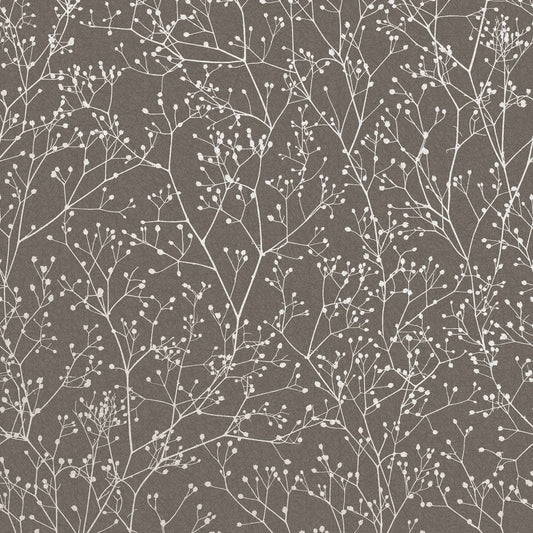 Gypsophila Wallpaper - Mocha & Silver - Clarissa Hulse - 120369 - Premier Wallcovering
