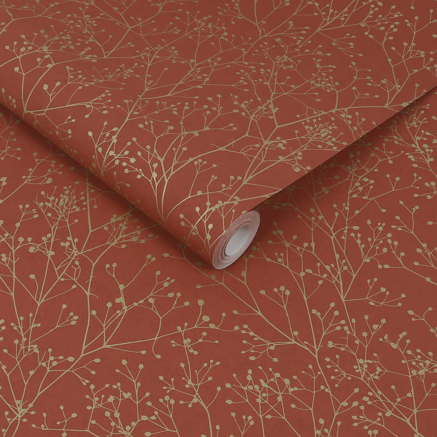 Gypsophila Wallpaper - Paprika & Gold - Clarissa Hulse - 120401 - Premier Wallcovering