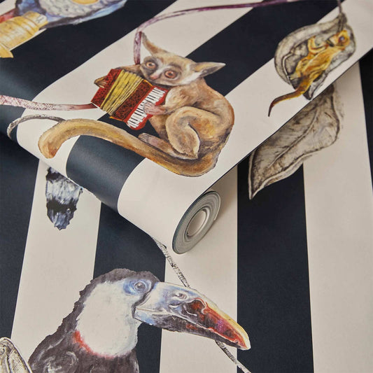 Hackney Empire Stripe Wallpaper - Midnight - House of Hackney - 1 - WA - HAC - DI - MID - STR - Premier Wallcovering