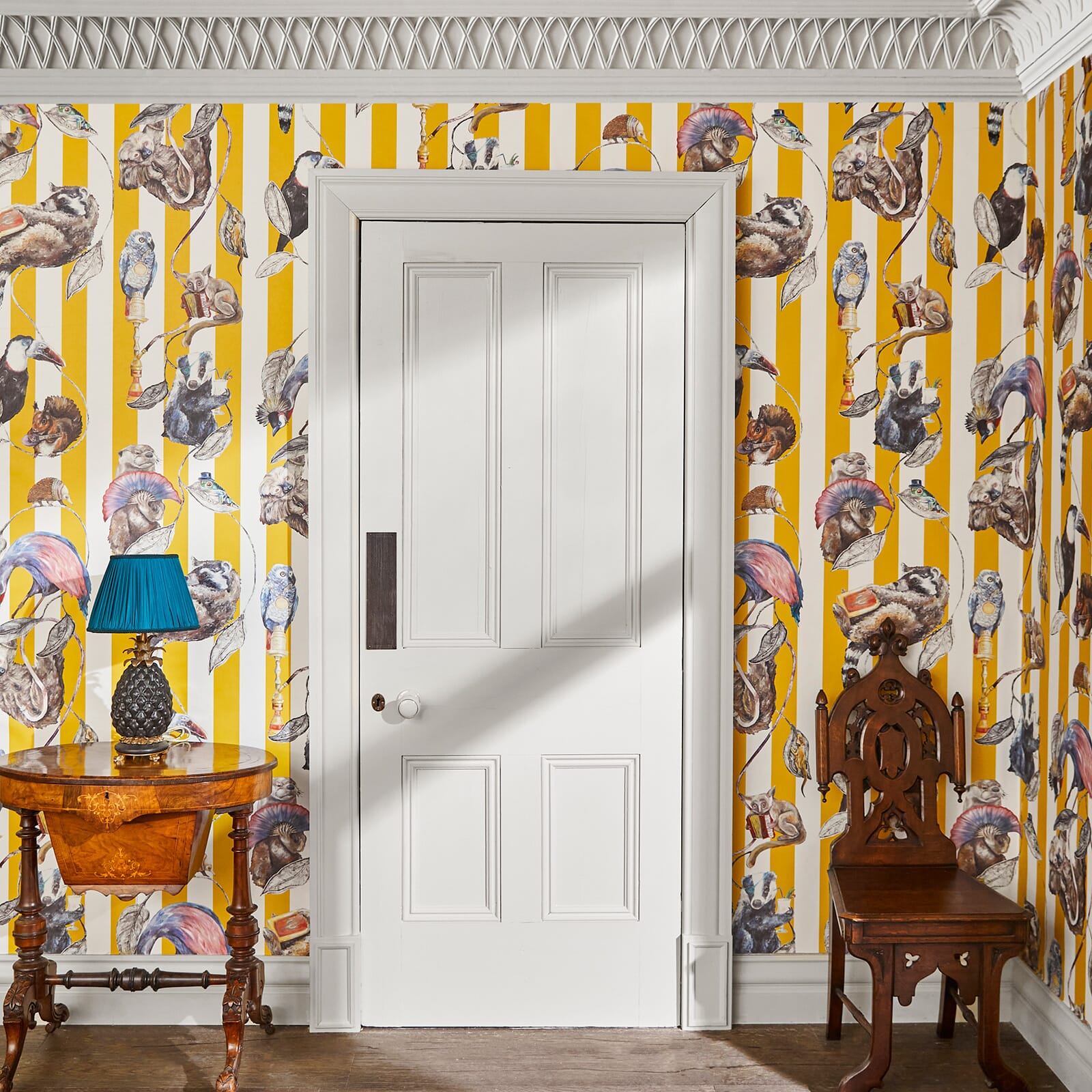 Hackney Empire Stripe Wallpaper - Ochre - House of Hackney - 1 - WA - HAC - DI - OCH - STR - Premier Wallcovering