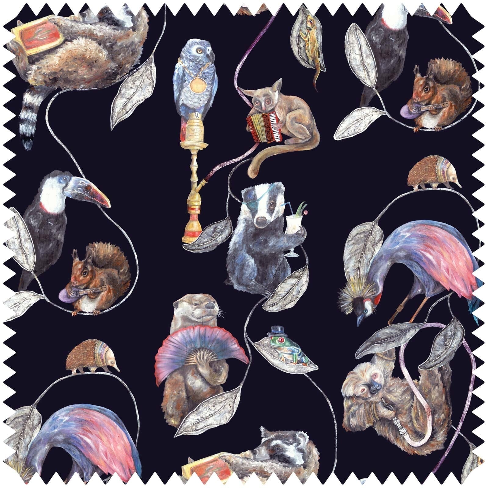 Hackney Empire Velvet Fabric -  Midnight - House of Hackney - 1-FA-HAC-VE-MID-XXX-100 - Premier Wallcovering