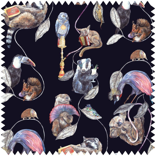 Hackney Empire Velvet Fabric -  Midnight - House of Hackney - 1-FA-HAC-VE-MID-XXX-100 - Premier Wallcovering