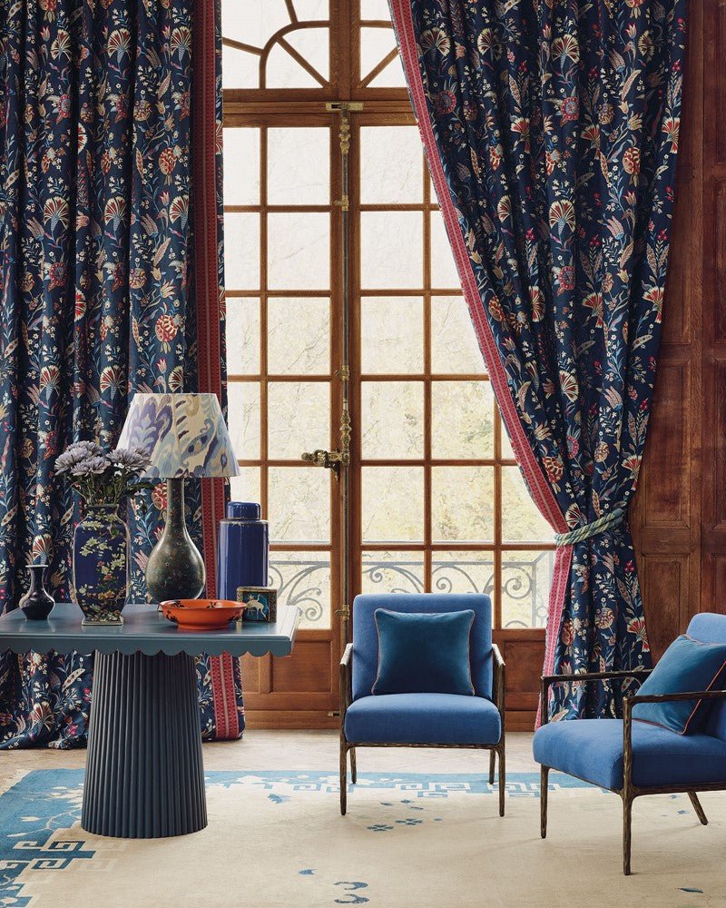 Hadi Fabric - Indigo - Manuel Canovas - M4128-01 - Premier Wallcovering