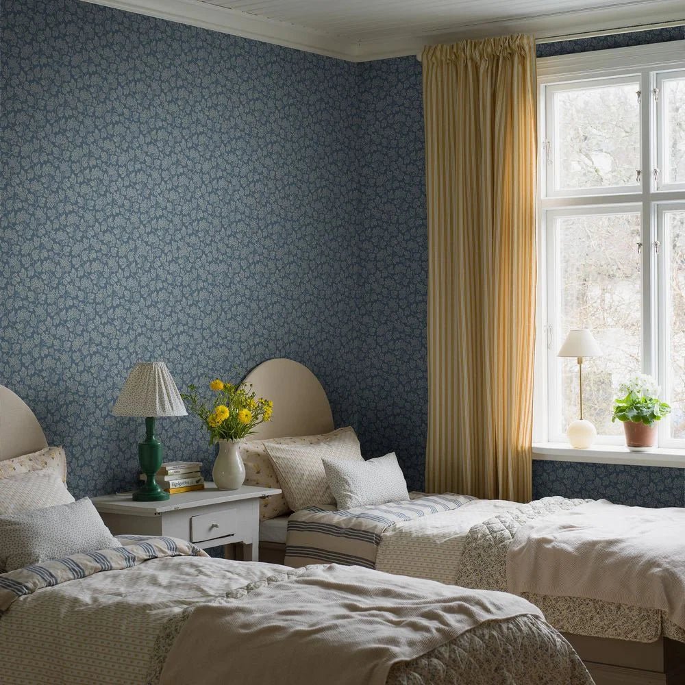 Hagtorn Wallpaper - Blue - Boråstapeter - 8082 - Premier Wallcovering
