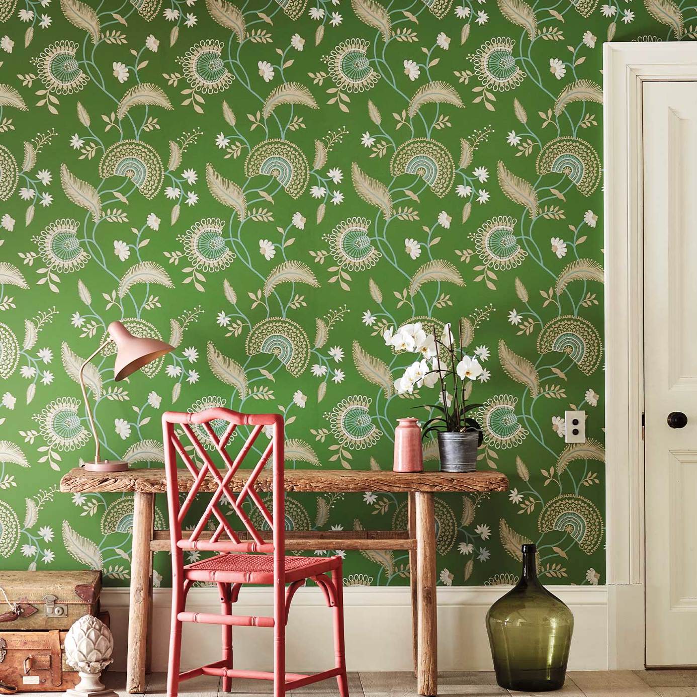 Hakimi Wallpaper - Emerald - Sanderson - DCPW216768 - Premier Wallcovering