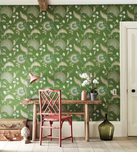 Hakimi Wallpaper - Emerald - DCPW216768 - Sanderson - Premier Wallcovering