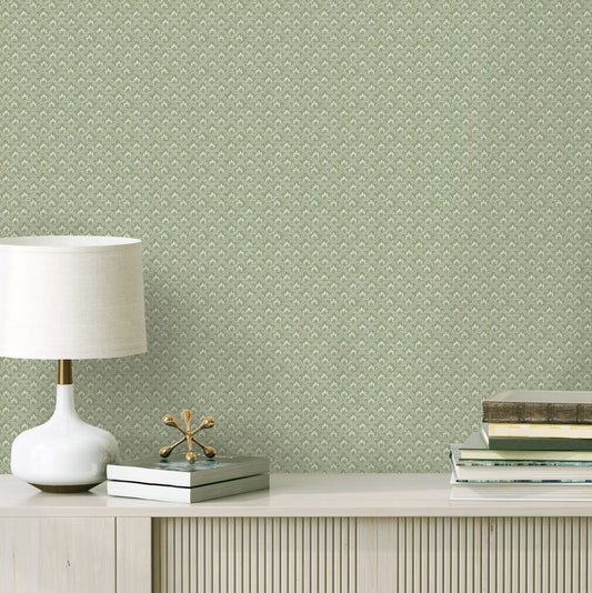 Halewick Wallpaper - Deep Olive - Timothy Wilman - TW2522 - Premier Wallcovering