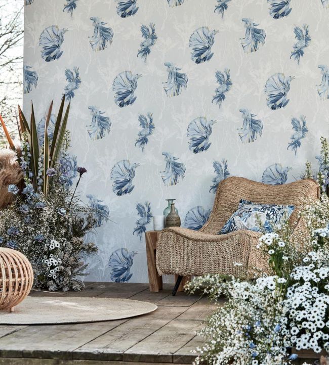 Halfmoon Wallpaper - Gilver/ Tranquility - HTEW112765 - Harlequin - Premier Wallcovering