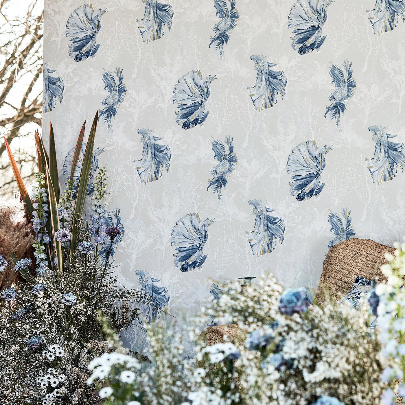 Halfmoon Wallpaper - Stillness/Indigo - HTEW112766 - Harlequin - Premier Wallcovering