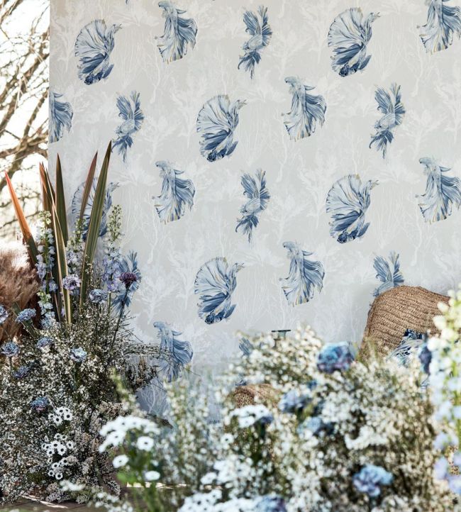 Halfmoon Wallpaper - Gilver/ Tranquility - HTEW112765 - Harlequin - Premier Wallcovering