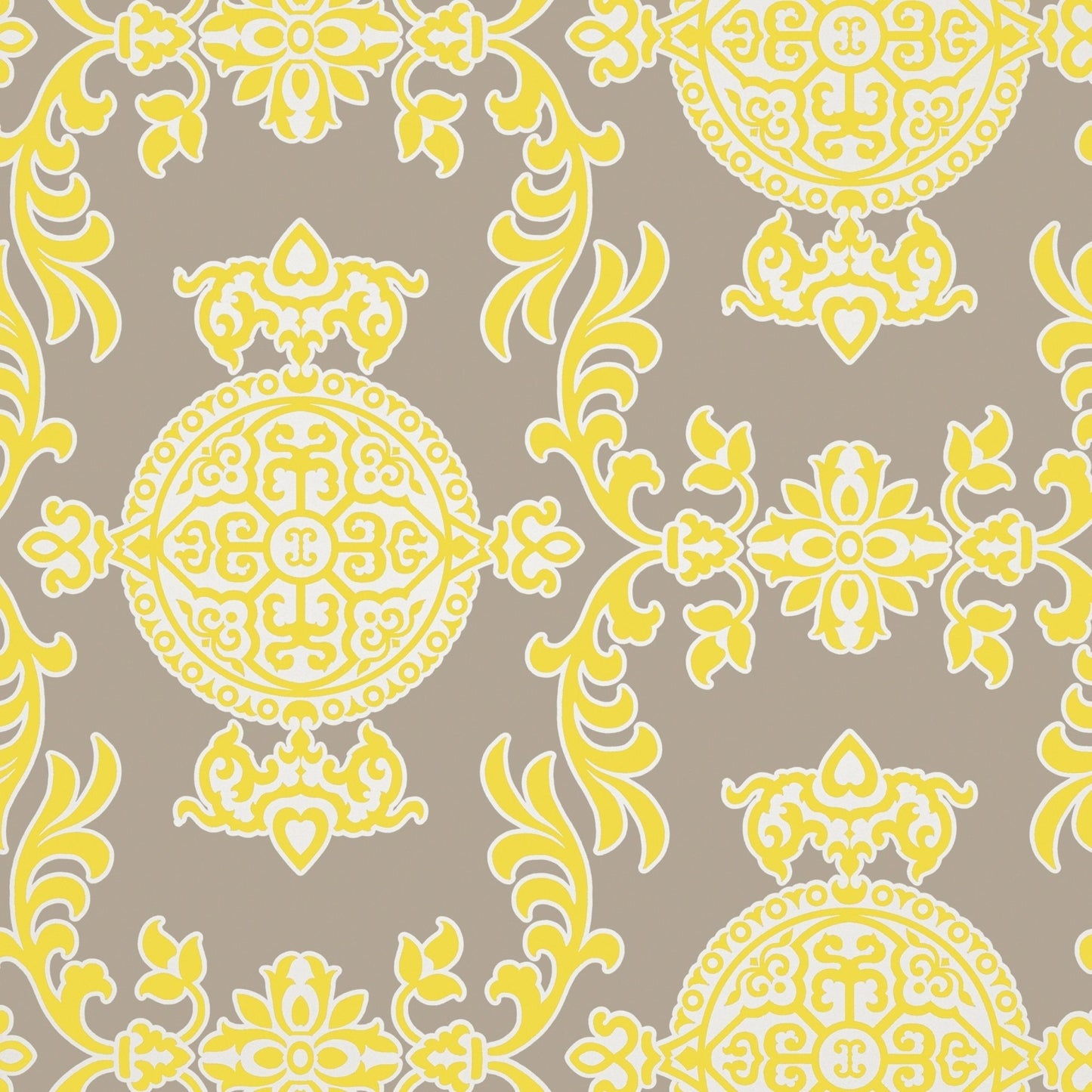 Halie Wallpaper - Grey & Lemon - Thibaut - T36115 - Premier Wallcovering