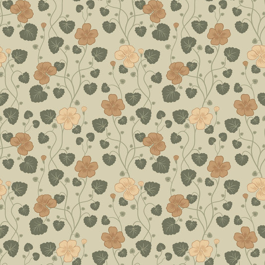 Hallie Wallpaper - Cream - Summer Gray - Premier Wallcovering