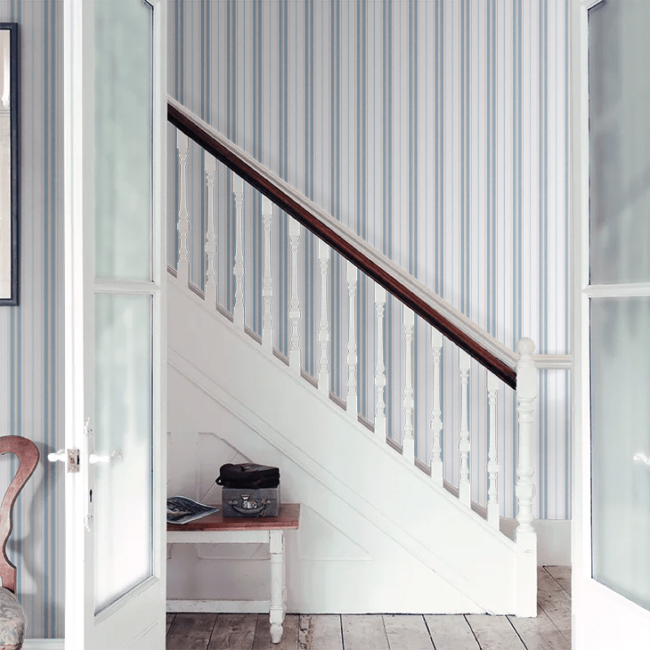 Hamnskar Stripe Wallpaper - Red / Blue - Boråstapeter - 8874 - Premier Wallcovering