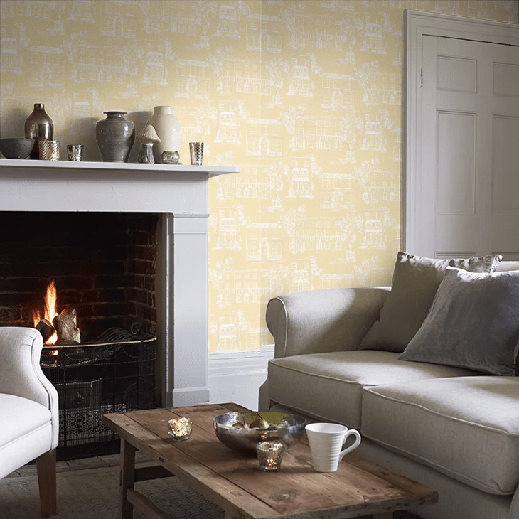 Hampstead Wallpaper - Yellow - Little Greene - 0271HAYELLO - Premier Wallcovering