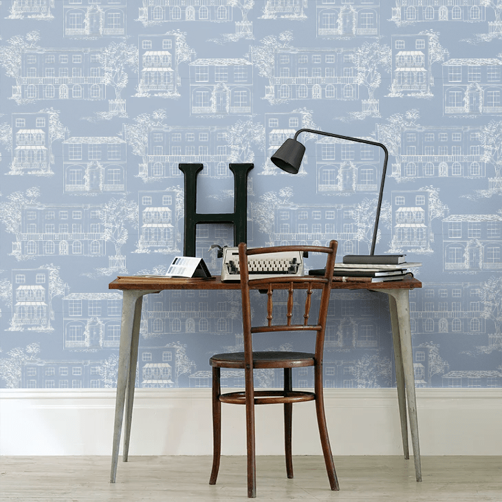Hampstead Wallpaper - James Blue - Little Greene - 0271HAJAMES - Premier Wallcovering