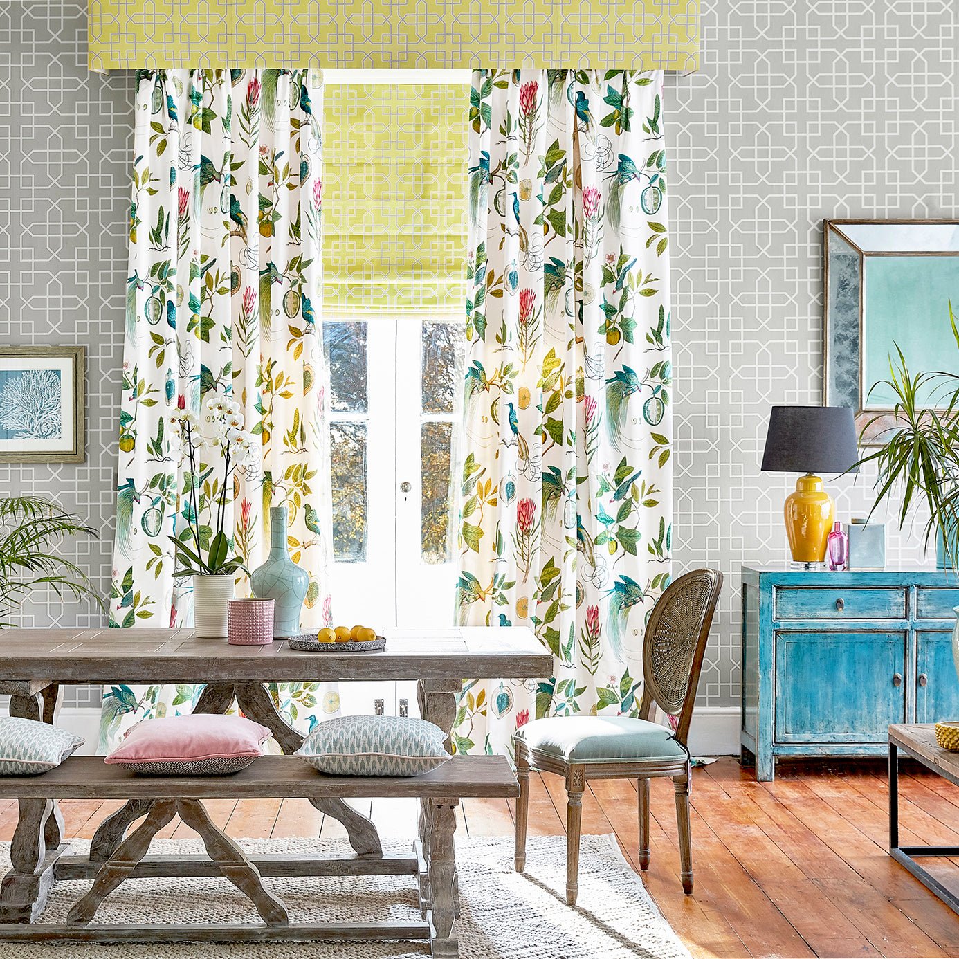 Hampton Trellis Wallpaper - Linen - Sanderson - DGLW216659 - Premier Wallcovering