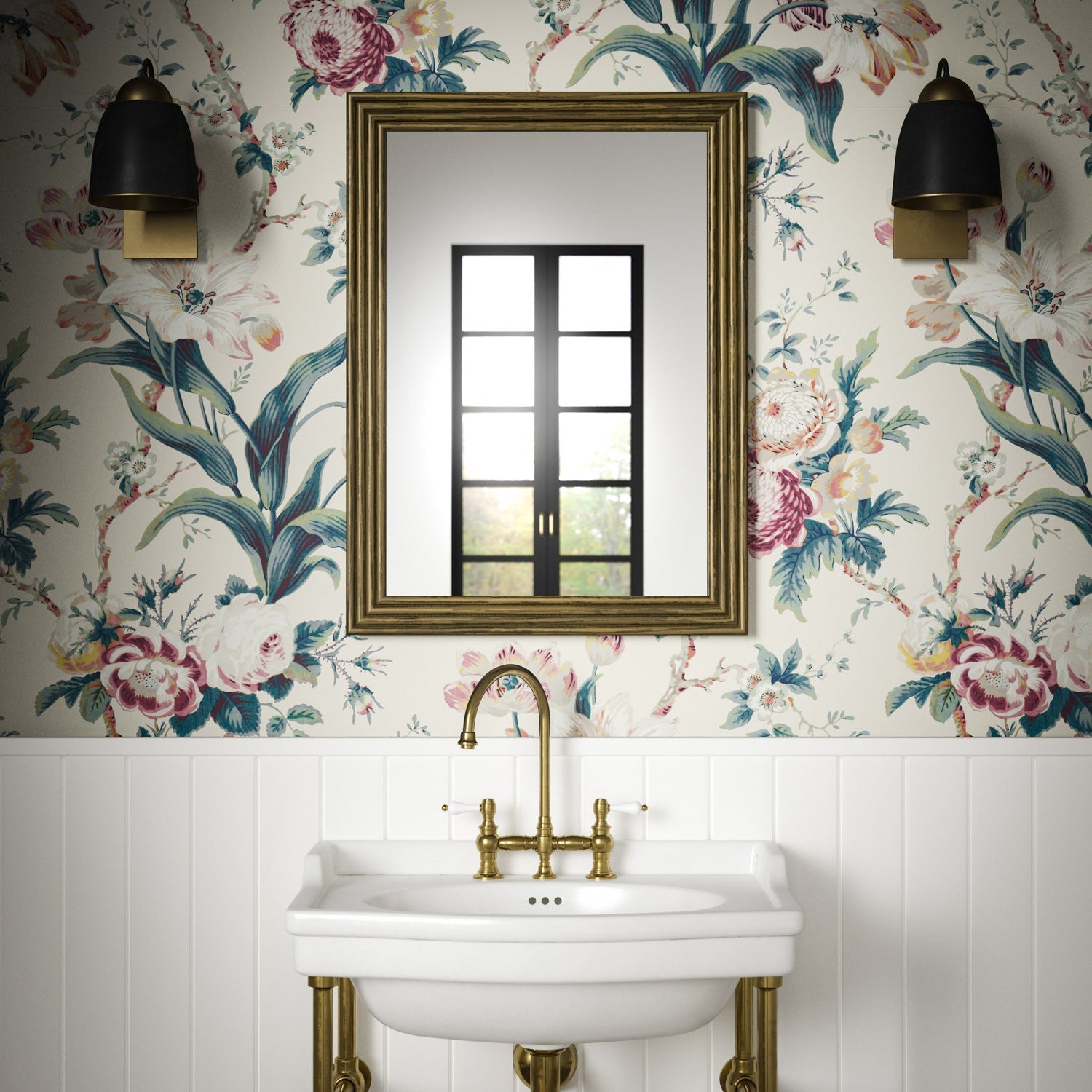 Hampton Wallpaper - Old Rose - Warner House - Premier Wallcovering