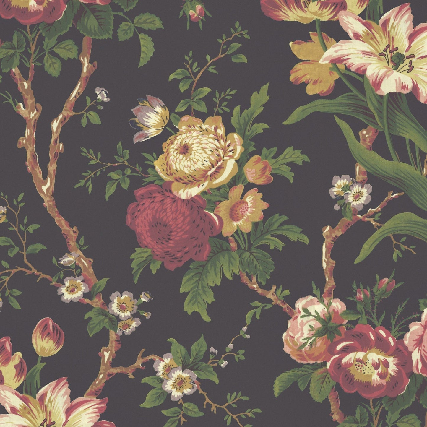 Hampton Wallpaper - Noir - Warner House - Premier Wallcovering