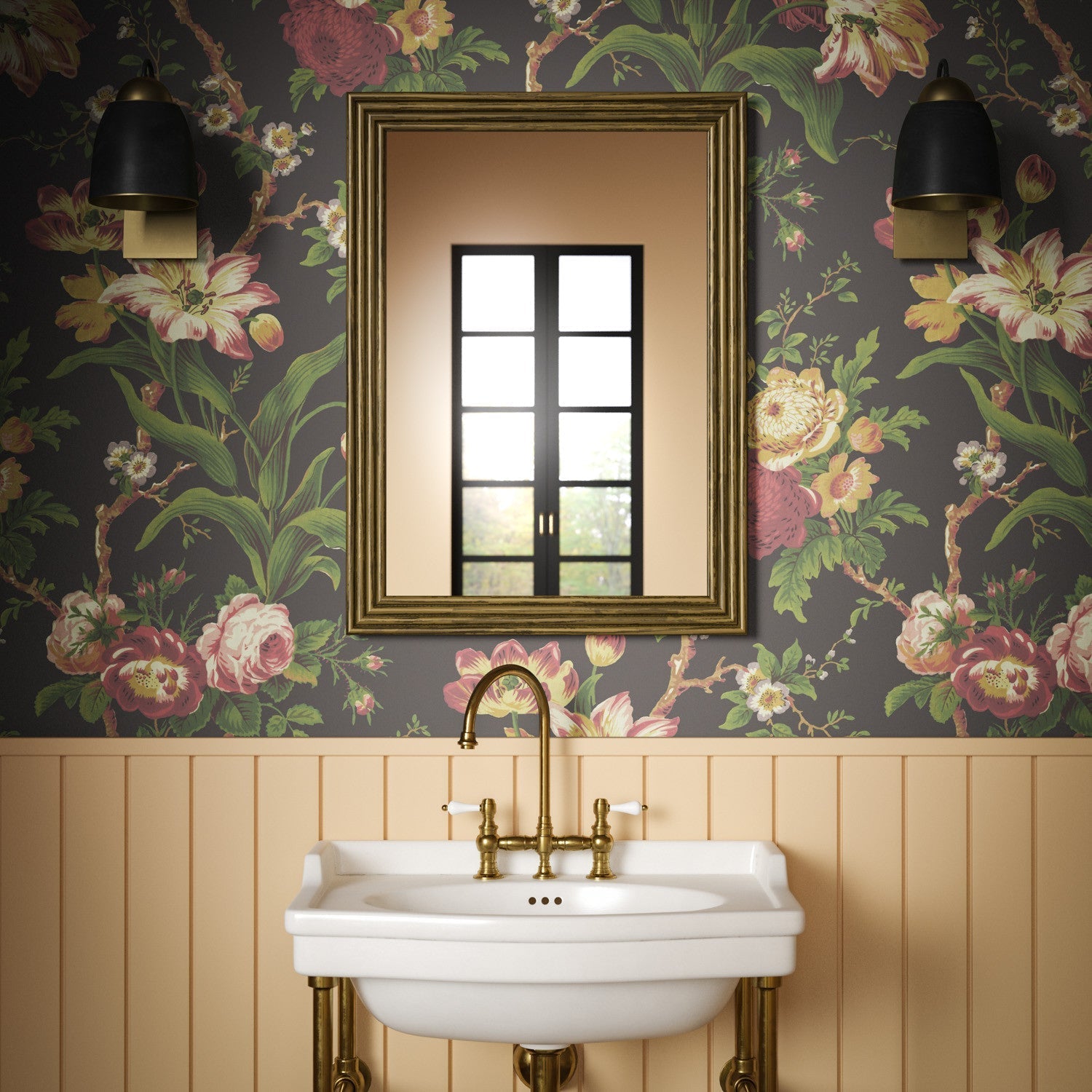 Hampton Wallpaper - Noir - Warner House - Premier Wallcovering