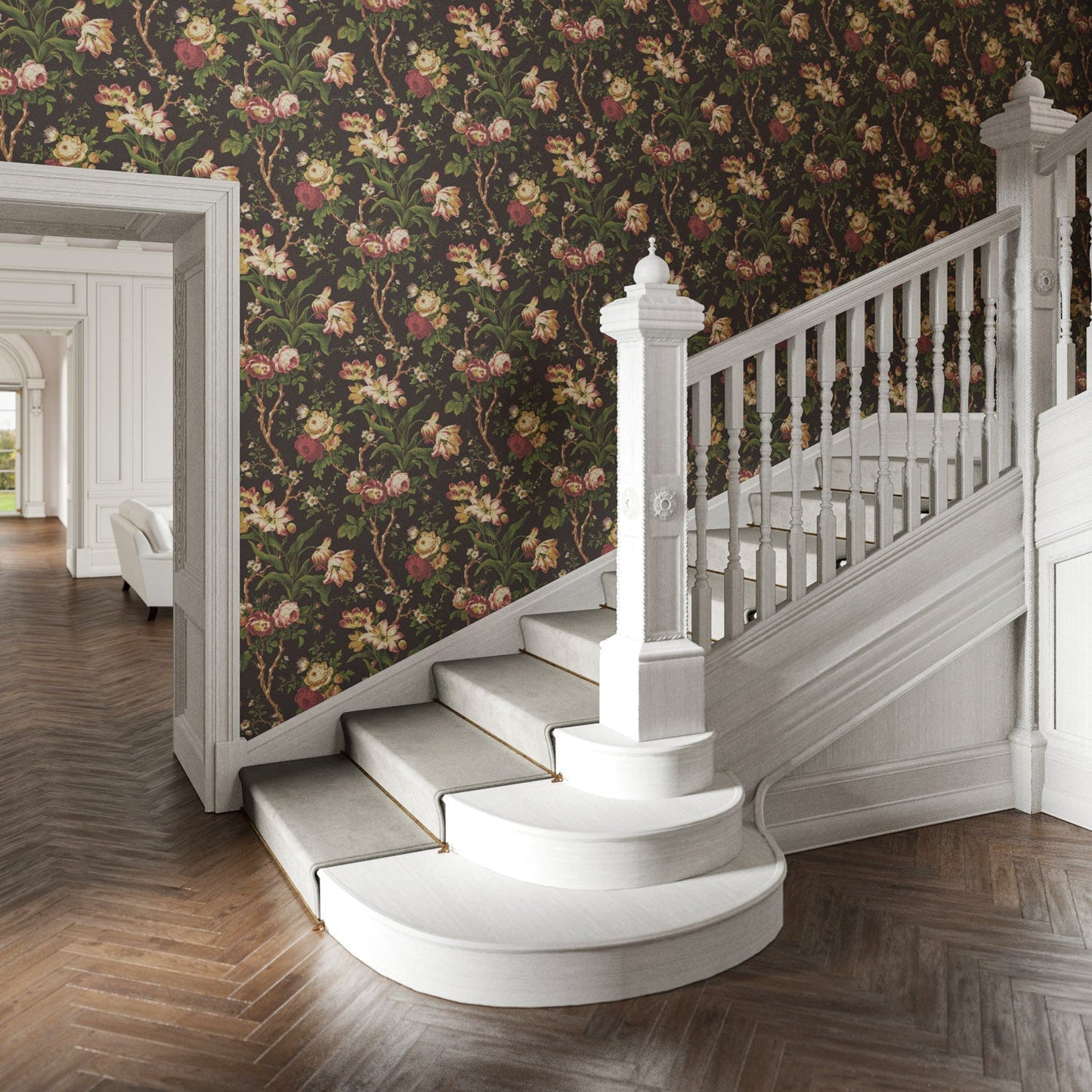 Hampton Wallpaper - Noir - Warner House - Premier Wallcovering