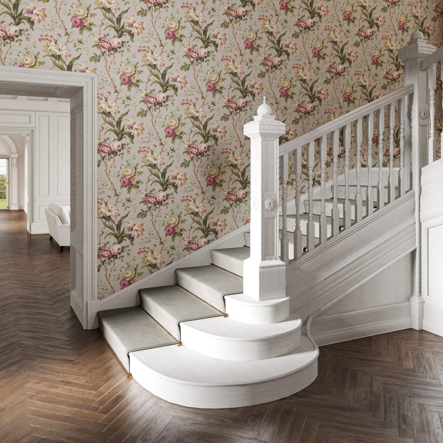Hampton Wallpaper - Grey - Warner House - Premier Wallcovering