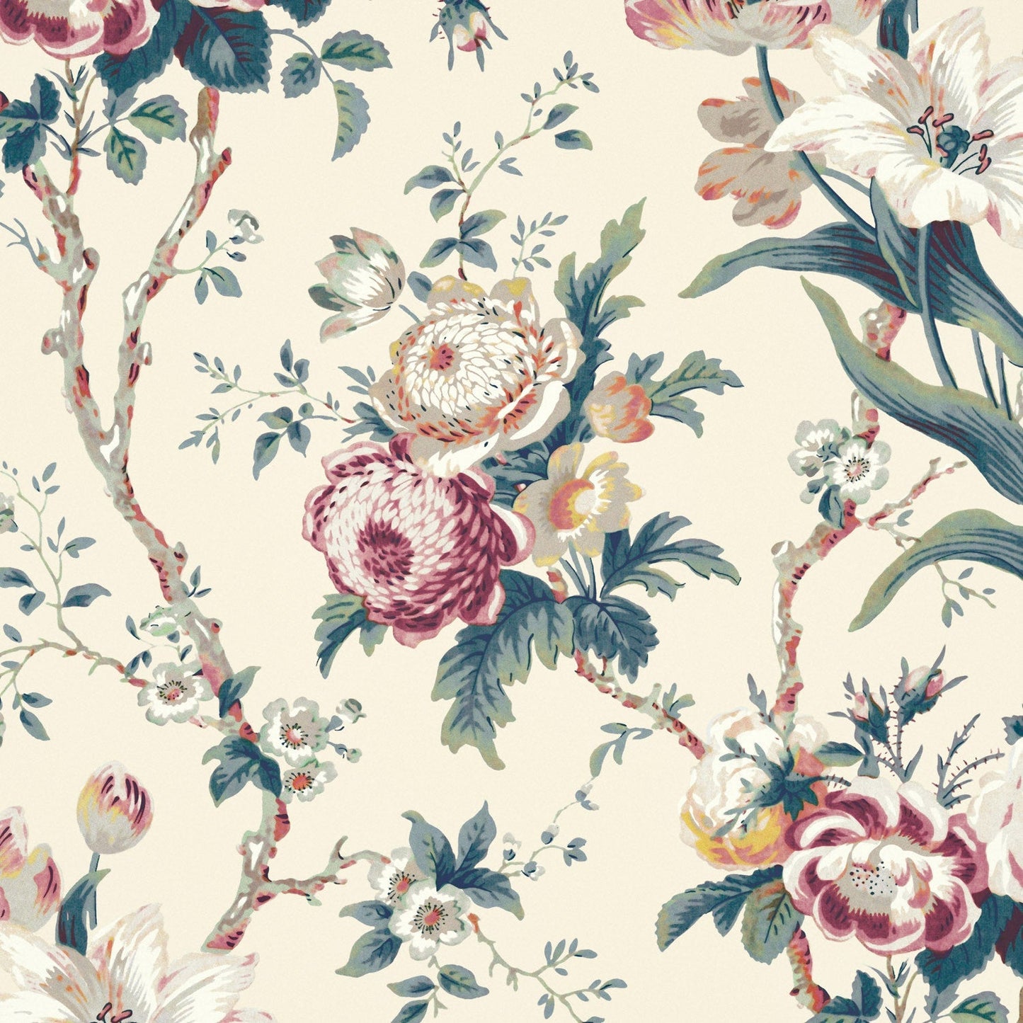 Hampton Wallpaper - Old Rose - Warner House - Premier Wallcovering