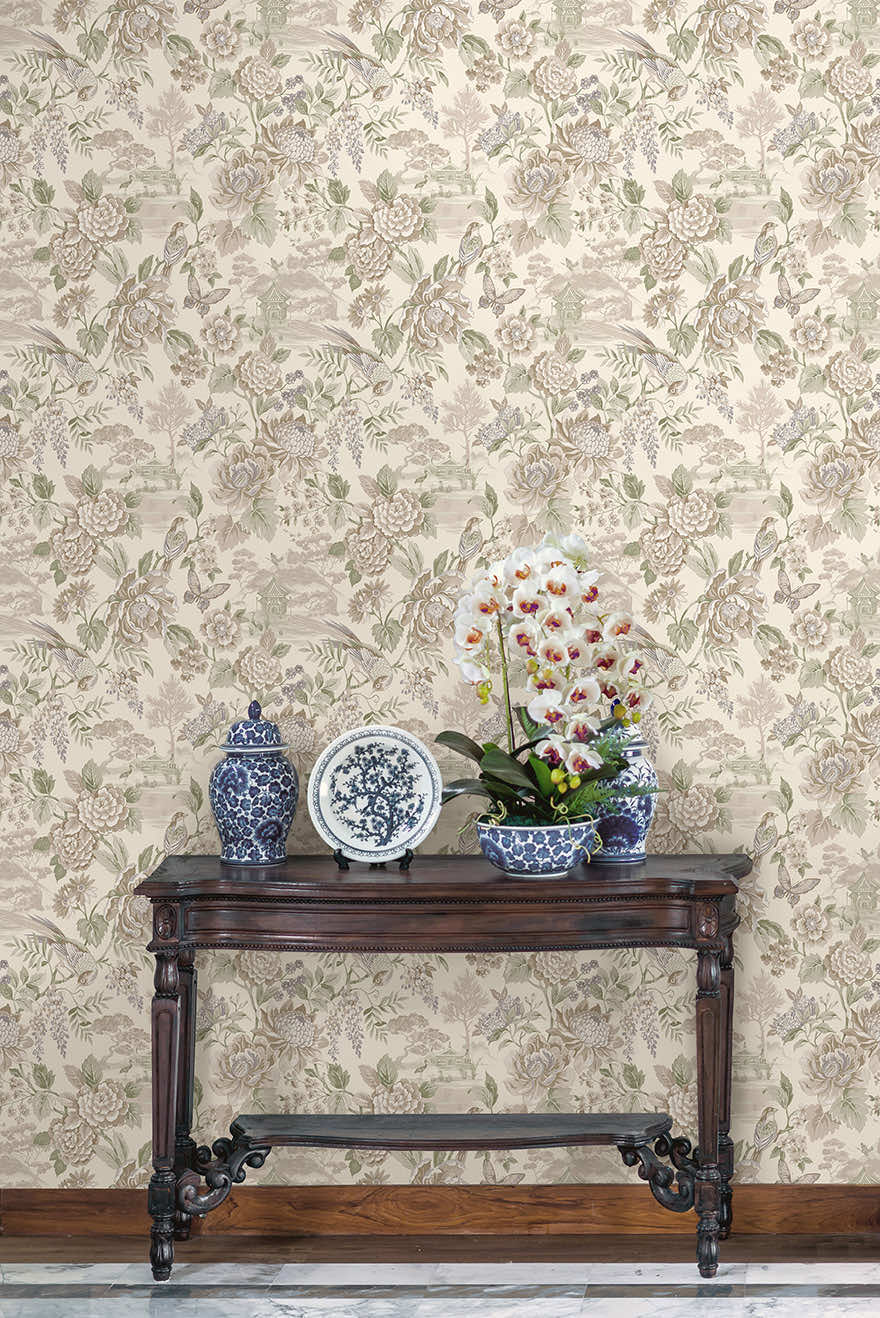 Hana Wallpaper - Cream - Holden Décor - 91833 - Premier Wallcovering