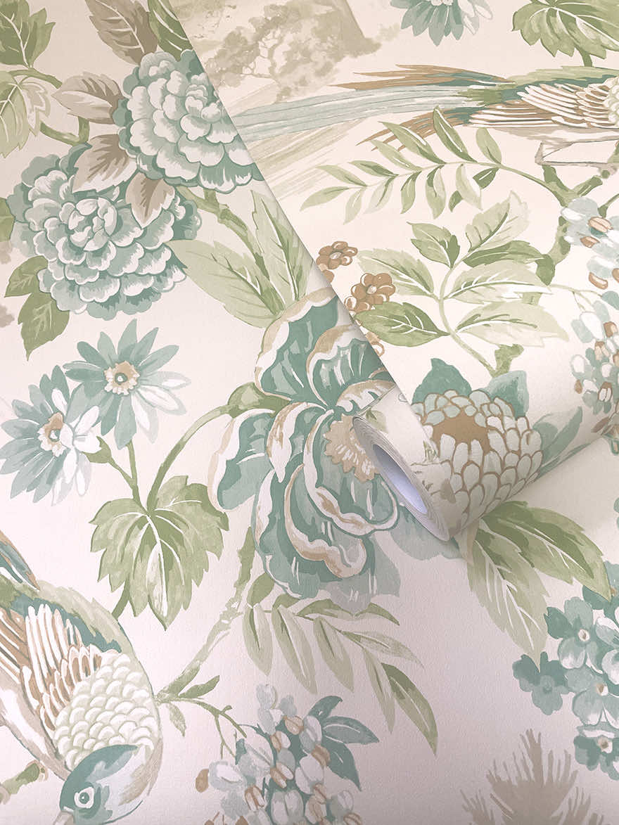 Hana Wallpaper - Teal / Orange - Holden Décor - 91831 - Premier Wallcovering