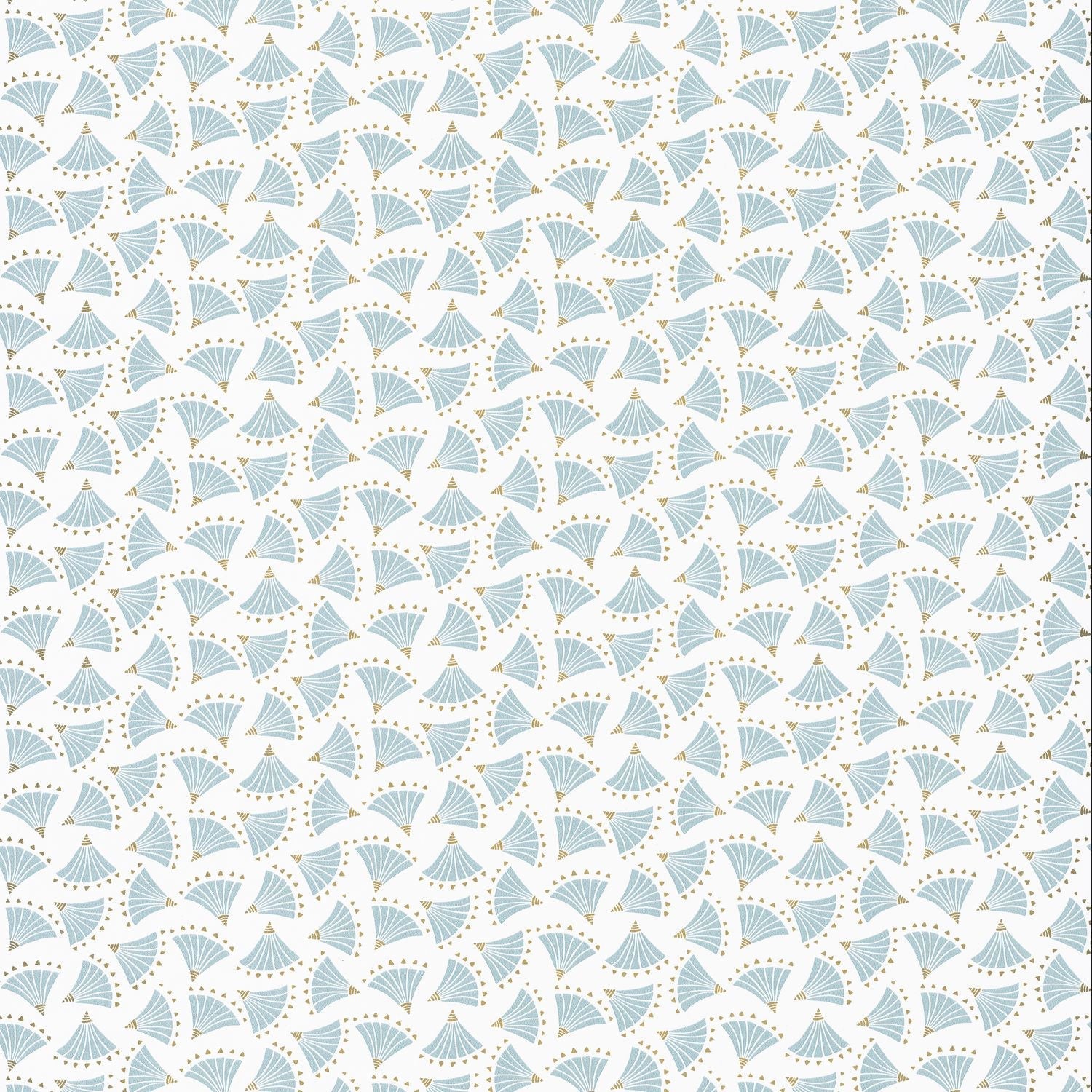 Hanami Origami Wallpaper - Bleu Clair/ Gold - Caselio - 100366100 - Premier Wallcovering