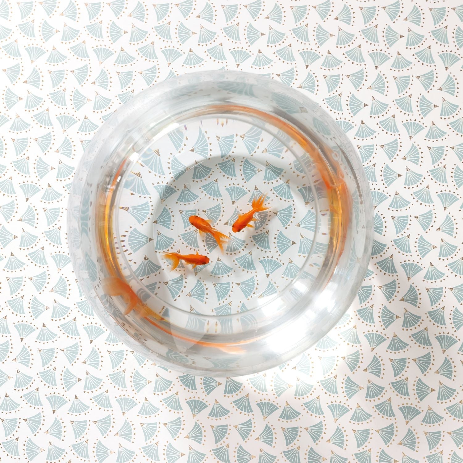 Hanami Origami Wallpaper - Bleu Clair/ Gold - Caselio - 100366100 - Premier Wallcovering