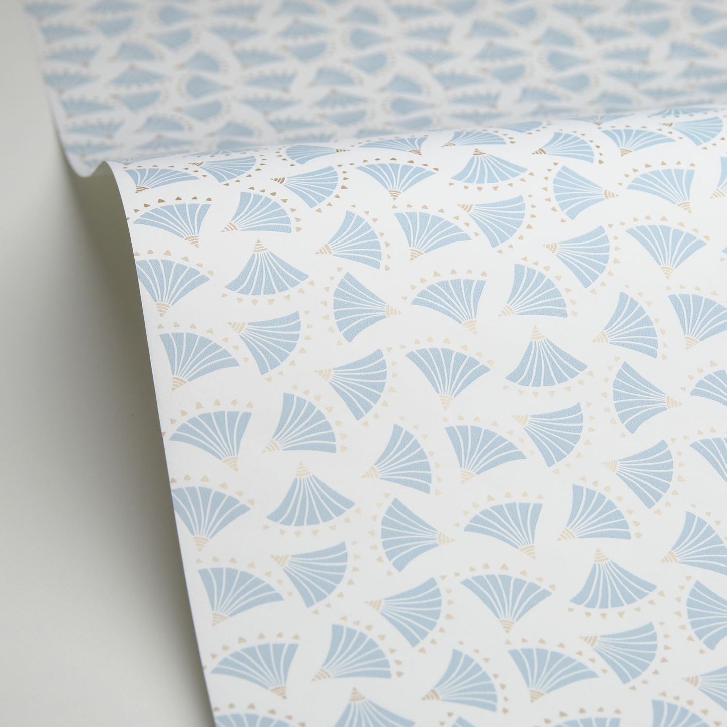 Hanami Origami Wallpaper - Bleu Clair/ Gold - Caselio - 100366100 - Premier Wallcovering