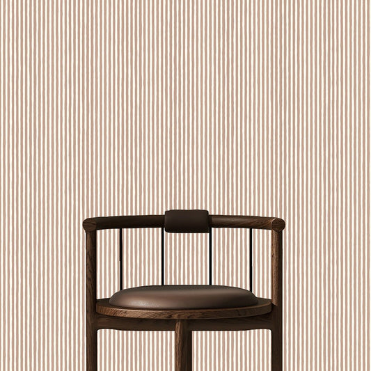 Hand Painted Stripe Wallpaper - Ham Pink - Cotswold White - Josephine Munsey - HPS-012-048 - Premier Wallcovering