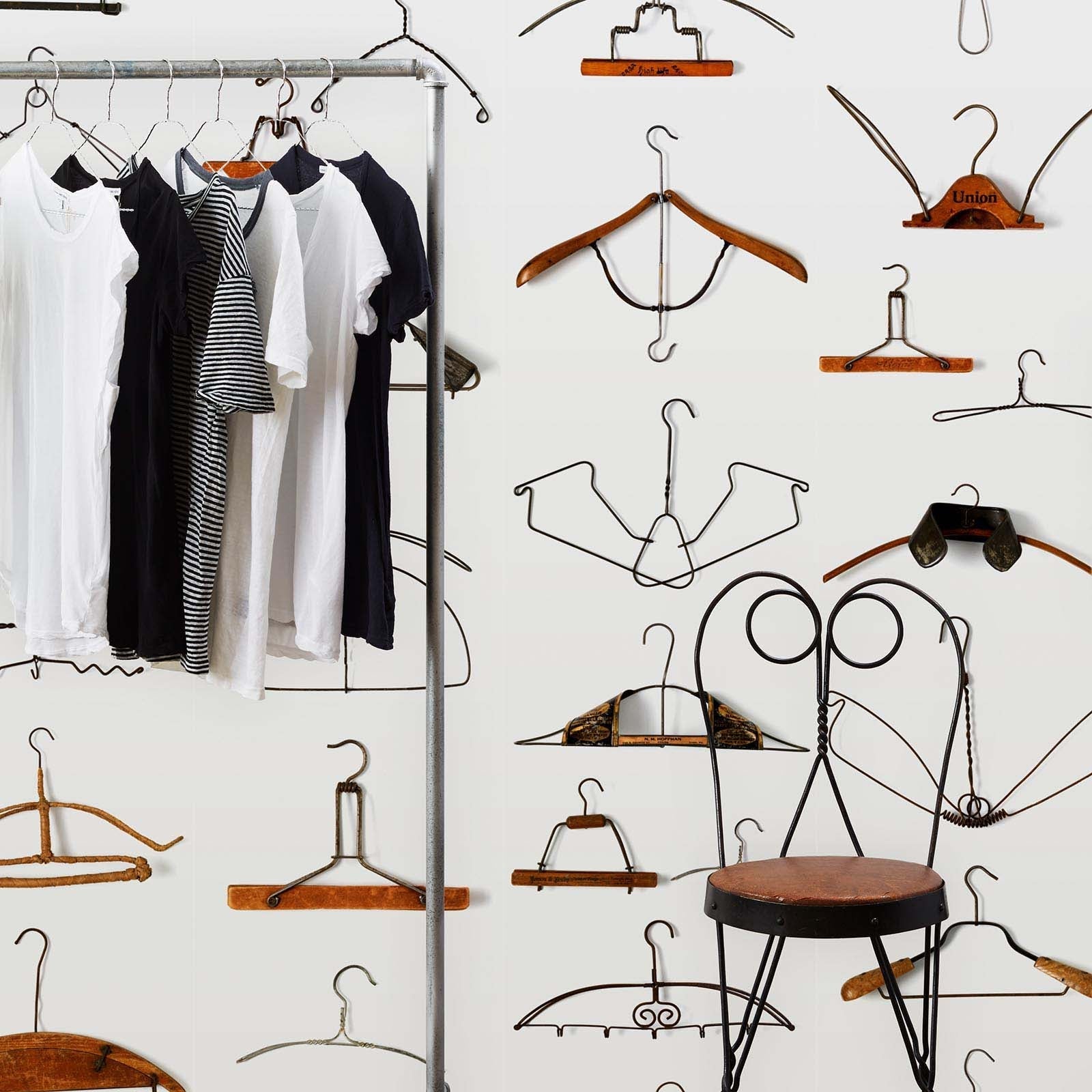 Hangers Wallpaper - White - NLXL - DRO - 02 - Premier Wallcovering