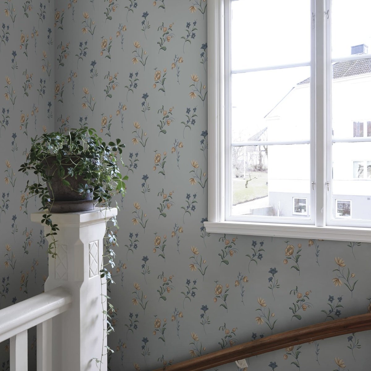 Hanna Wallpaper - Misty Blue - Sandberg - S10393 - Premier Wallcovering