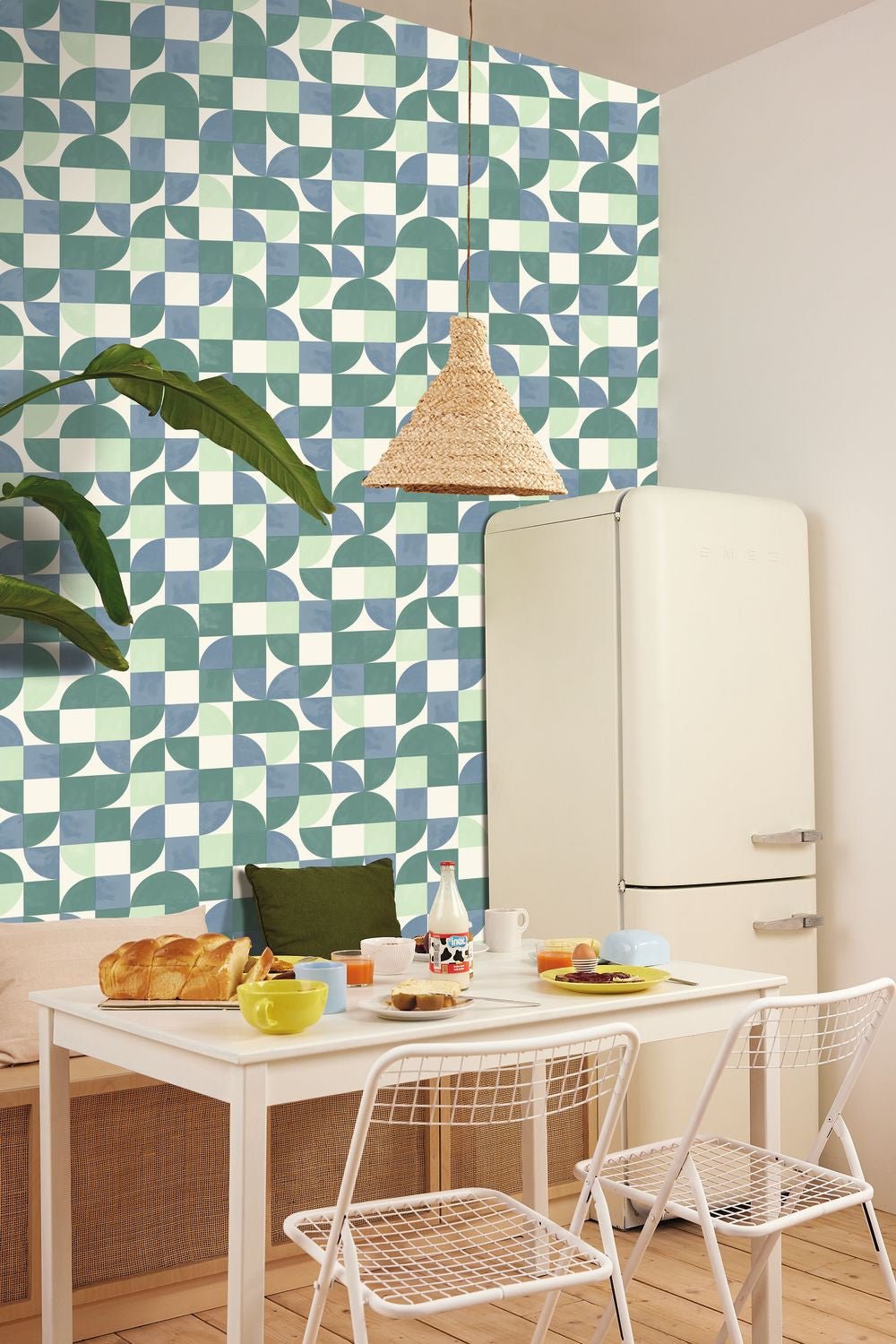 Happiness Wallpaper - Bleu - Caselio - 105360690 - Premier Wallcovering