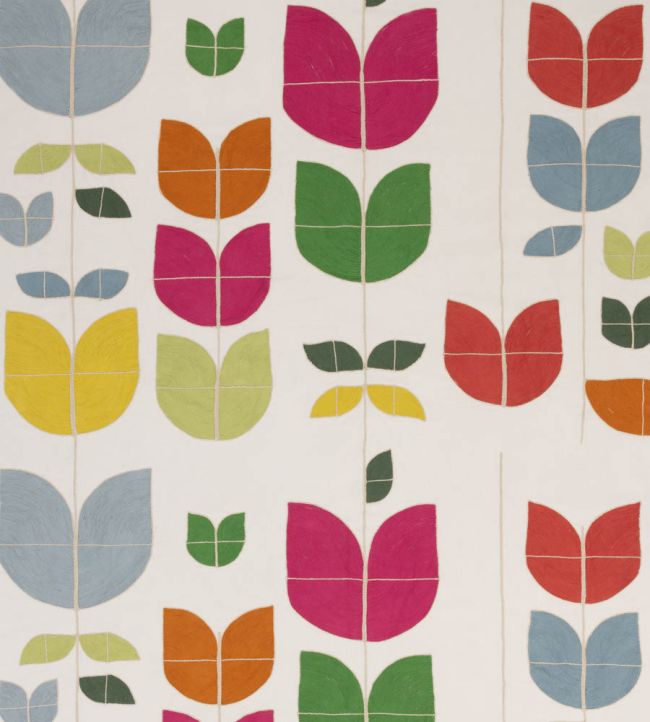 Happy Flowers Fabric - Hot Pink - Christopher Farr Cloth - CFF234 - 01 - Premier Wallcovering