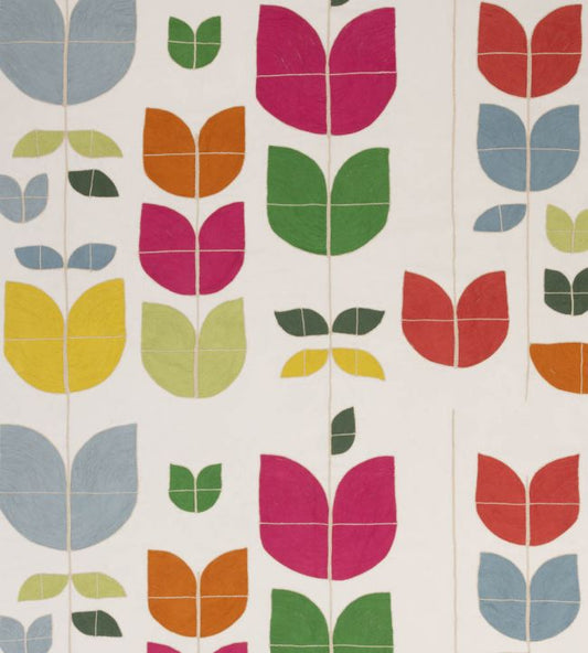 Happy Flowers Fabric - Hot Pink - Christopher Farr Cloth - CFF234 - 01 - Premier Wallcovering