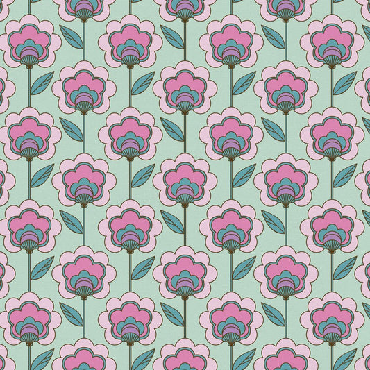 Happy Glamper Wallpaper - Magenta & Spearmint - Lust Home - LH900447 - Premier Wallcovering