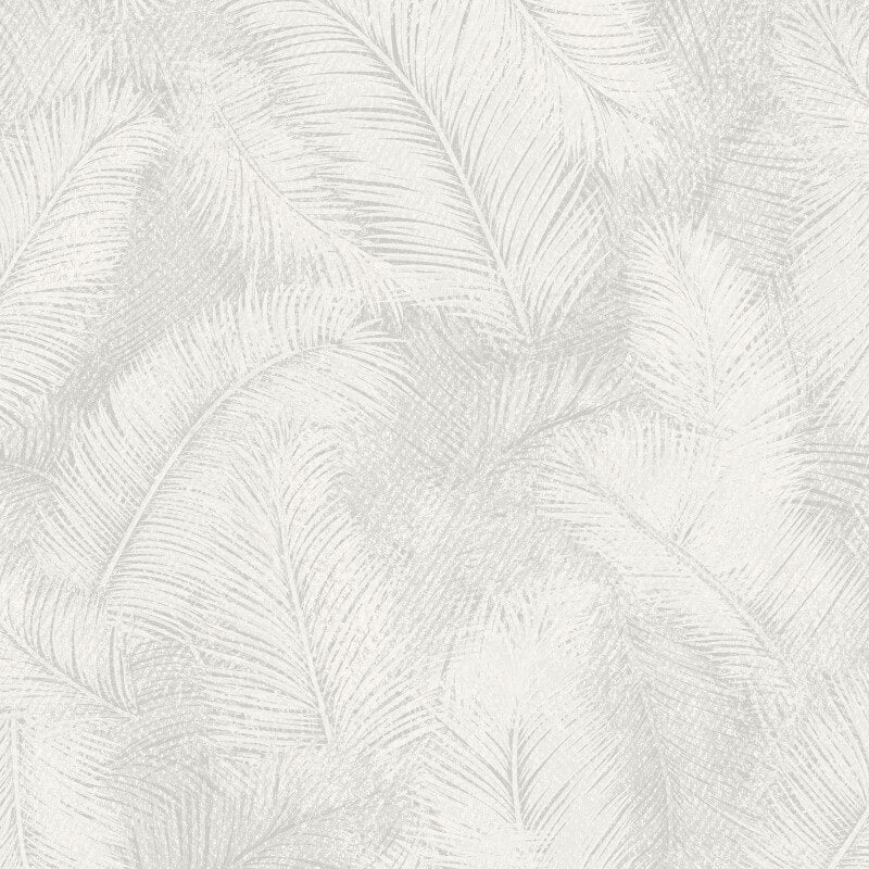 Happy Leaf Motif Wallpaper - White/Grey - Grandeco - A70201 - Premier Wallcovering