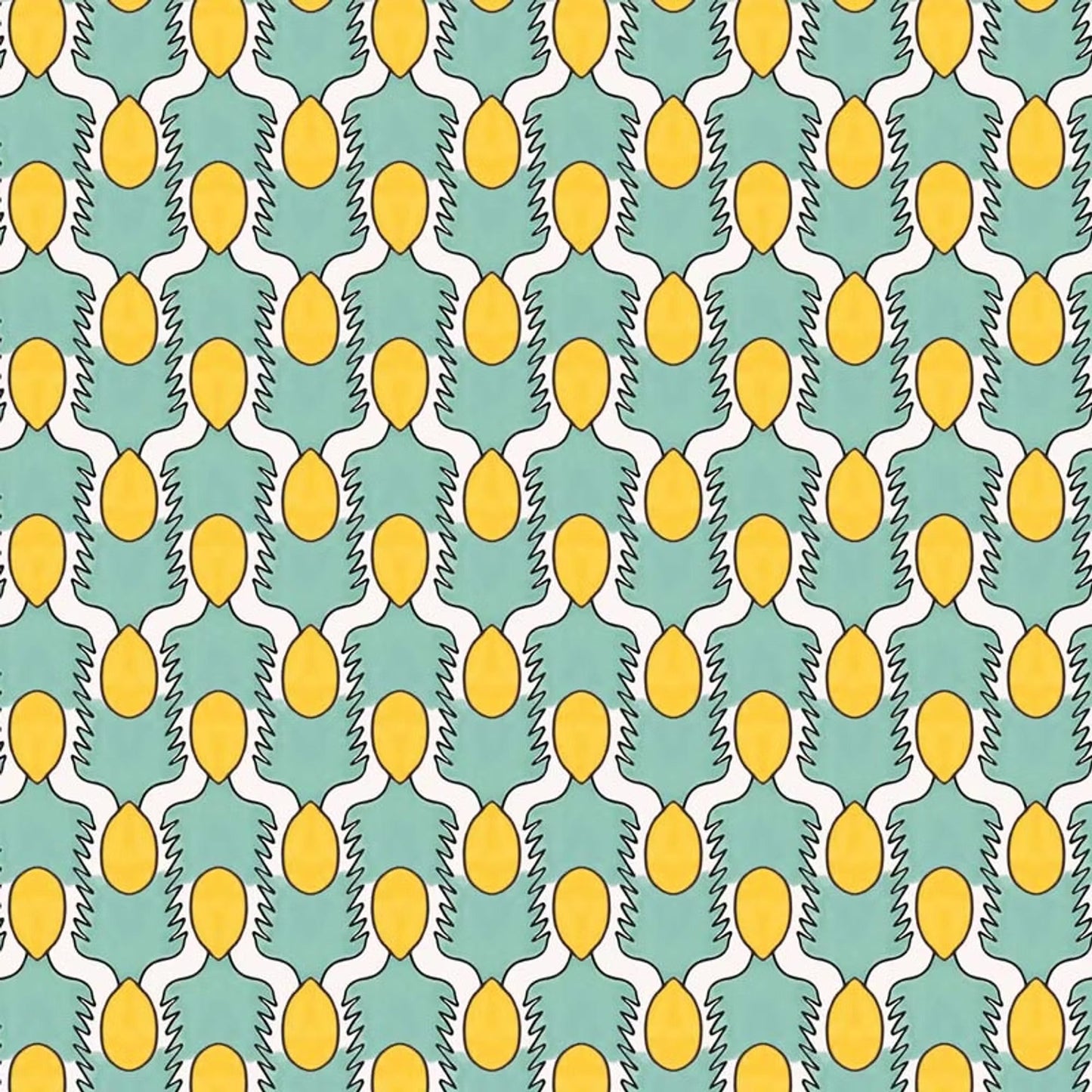 Happy People Wallpaper - Mint and Yellow - Ottoline - W/HAPPY/101/2 - Premier Wallcovering