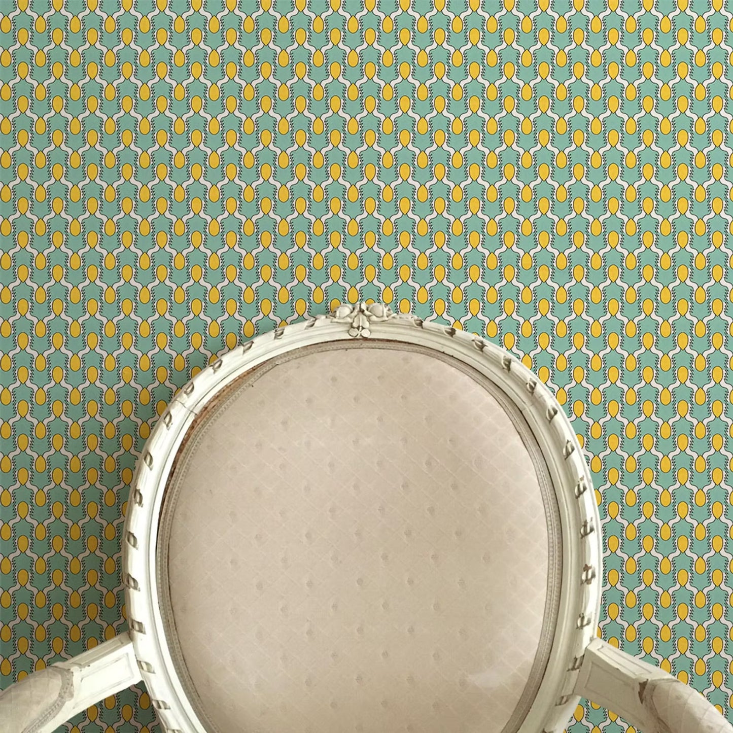 Happy People Wallpaper - Mint and Yellow - Ottoline - W/HAPPY/101/2 - Premier Wallcovering