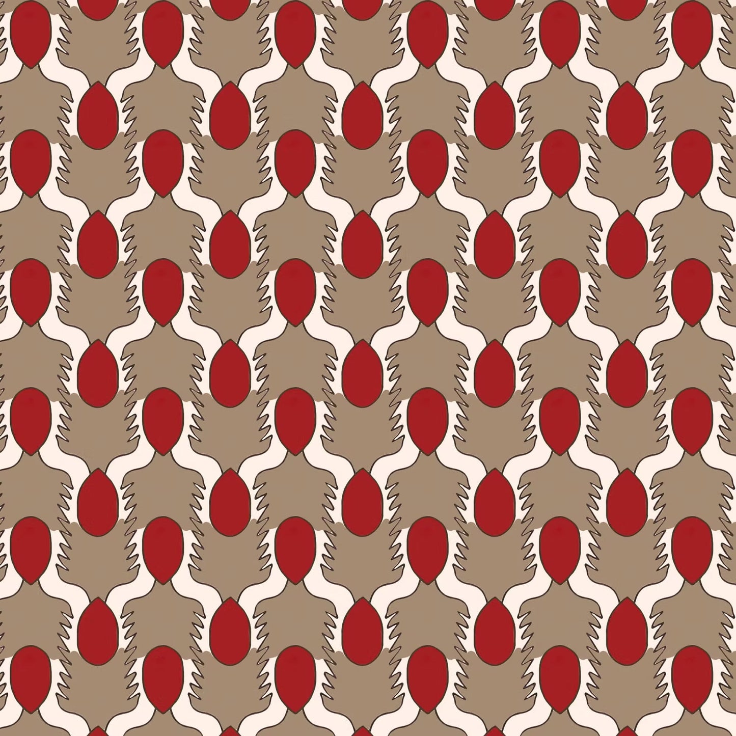 Happy People Wallpaper - Beige and Red - Ottoline - W/HAPPY/101/3 - Premier Wallcovering