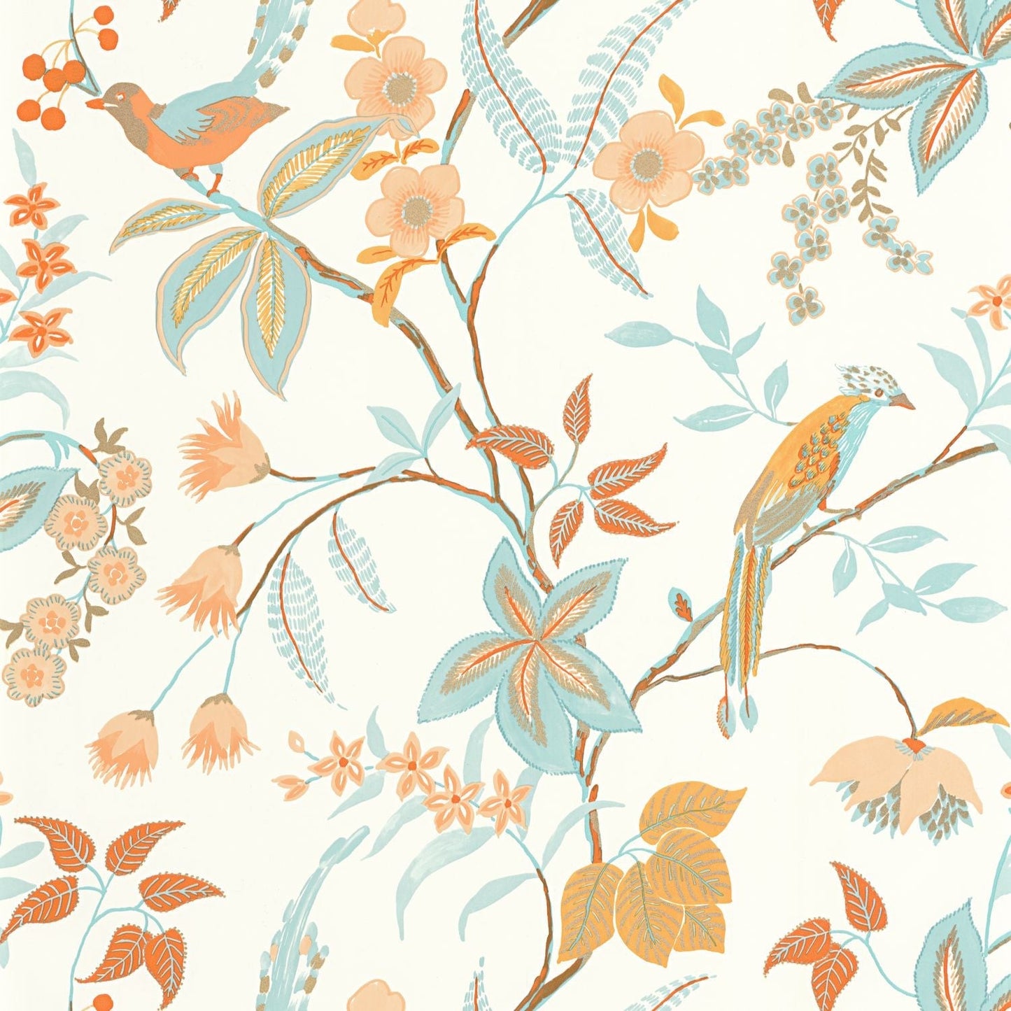 Happy Wallpaper - Orange Bleu Clair - Caselio - 104060354 - Premier Wallcovering