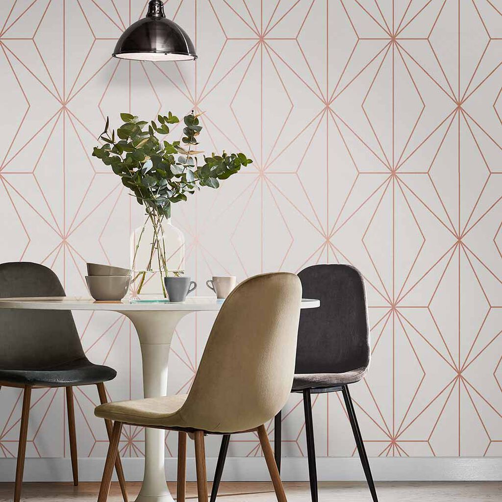 Harmony Wallpaper - White Rose Gold - Graham & Brown - 107589 - Premier Wallcovering