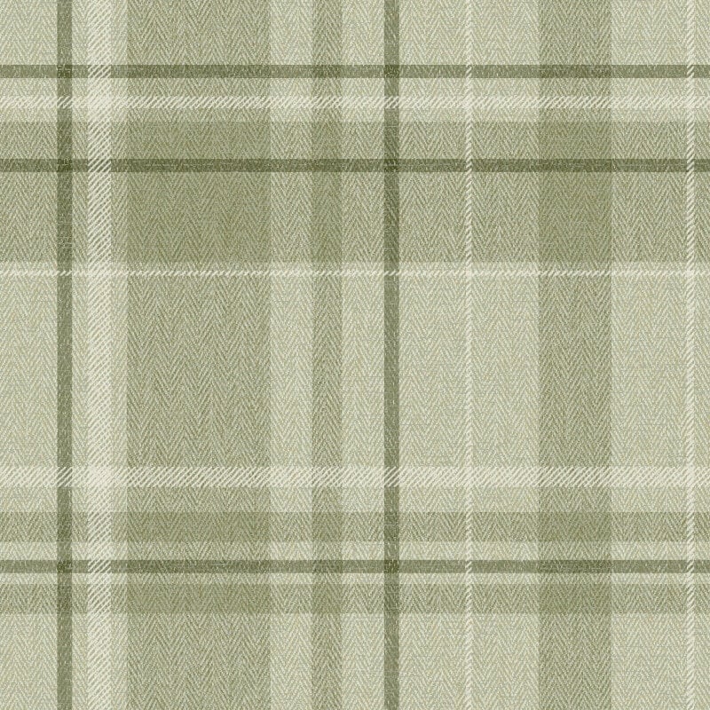 Harris Check Wallpaper - Green - Crown - M1865 - Premier Wallcovering