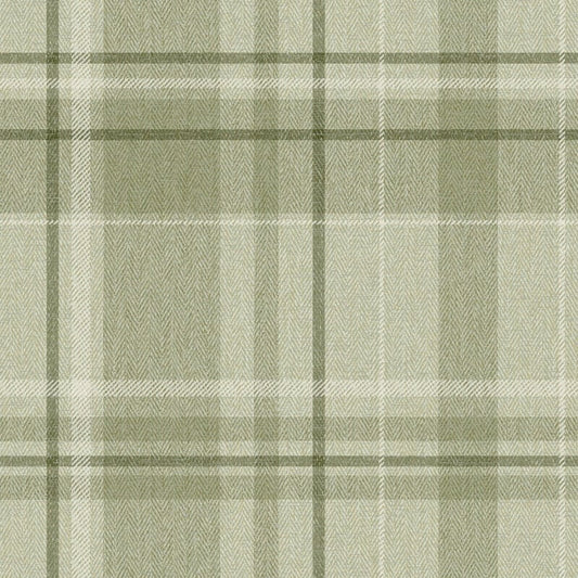 Harris Check Wallpaper - Green - Crown - M1865 - Premier Wallcovering