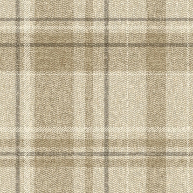 Harris Check Wallpaper - Natural - Crown - M1868 - Premier Wallcovering