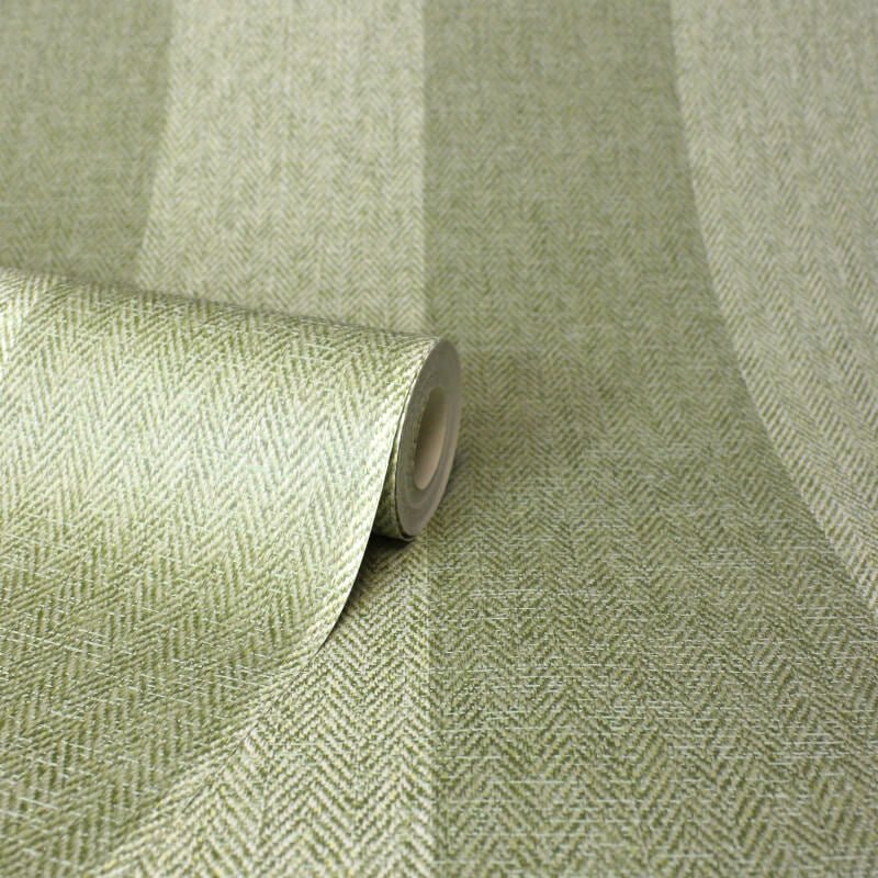 Harris Stripe Wallpaper - Green - Crown - M1866 - Premier Wallcovering