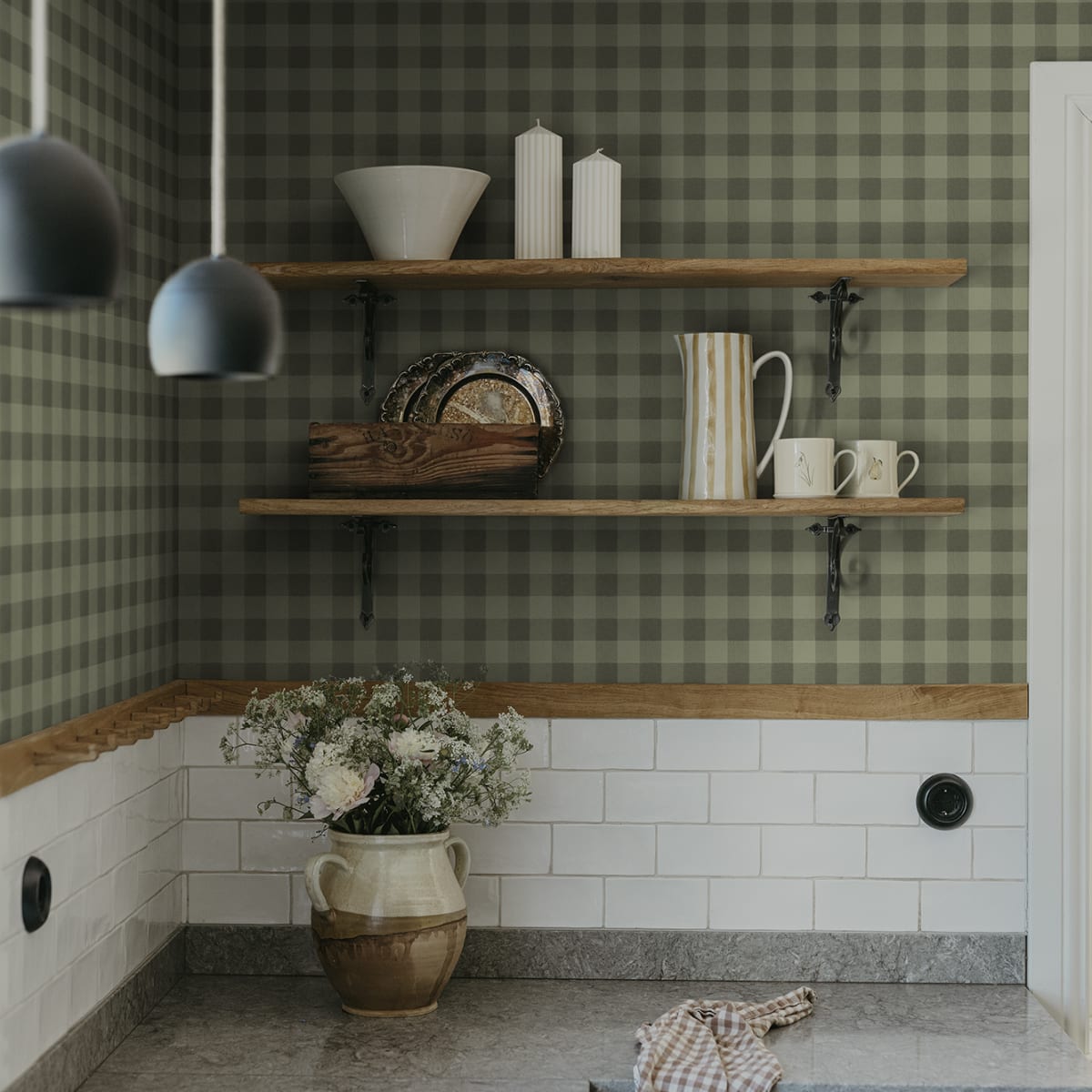 Harry Wallpaper - Forest Green - Sandberg - S10504 - Premier Wallcovering