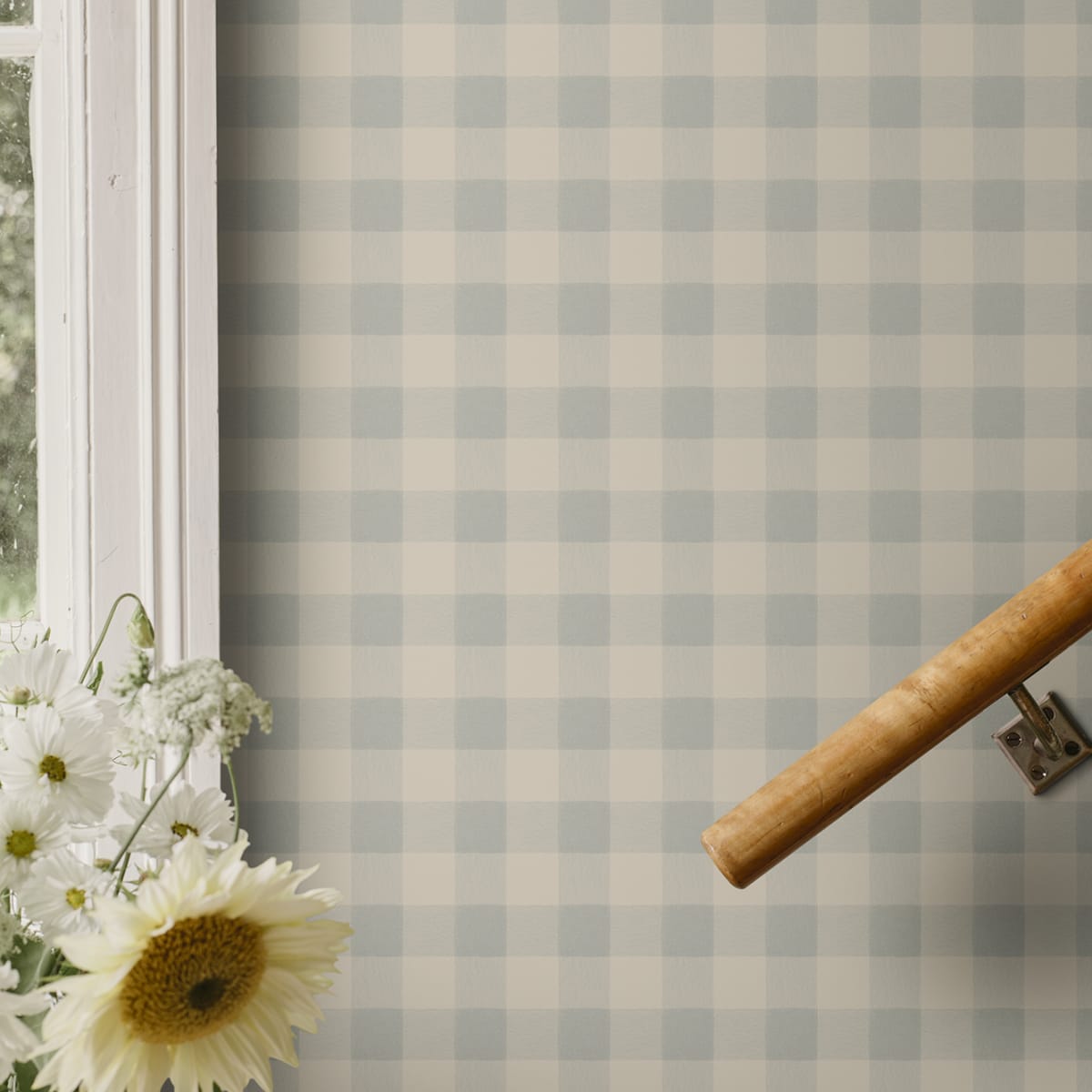 Harry Wallpaper - Misty Blue - Sandberg - S10503 - Premier Wallcovering